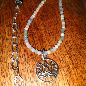 Lotus flower crystal necklace